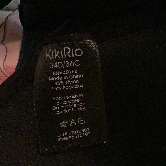 KikaRio bikini top padded NWT black clasp back padded 34D/36C new tag ox 500 - Picture 11 of 11